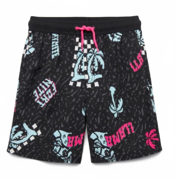 Fortnite Boys Palm Trees Graphic Swim Shorts - Picture 2 of 4